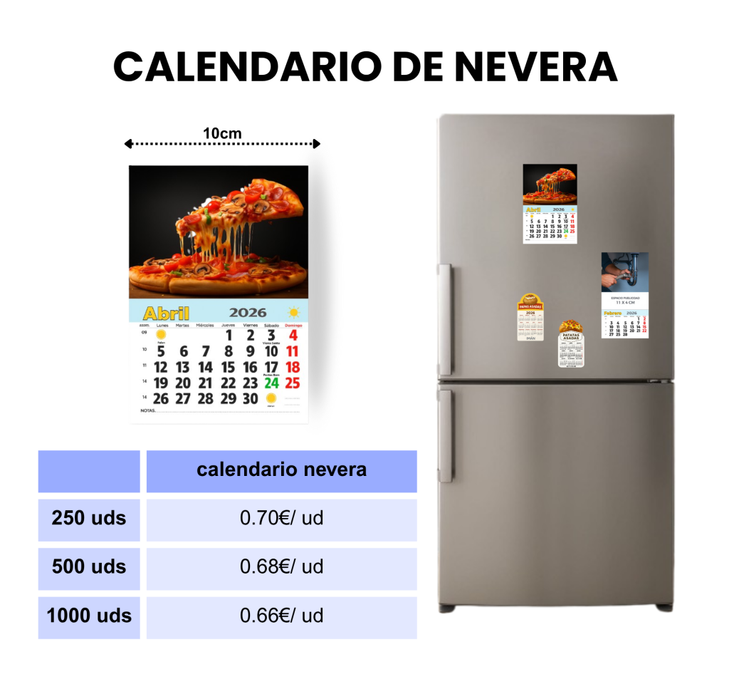 calendario de nevera- Impresiones Morayma